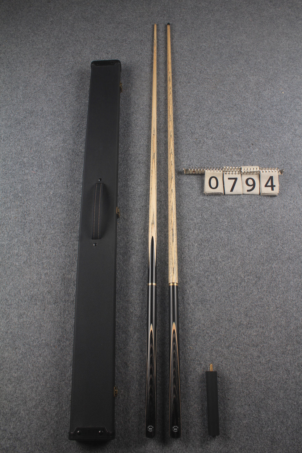 3/4 ASH english pool cue + break cue + case # 794