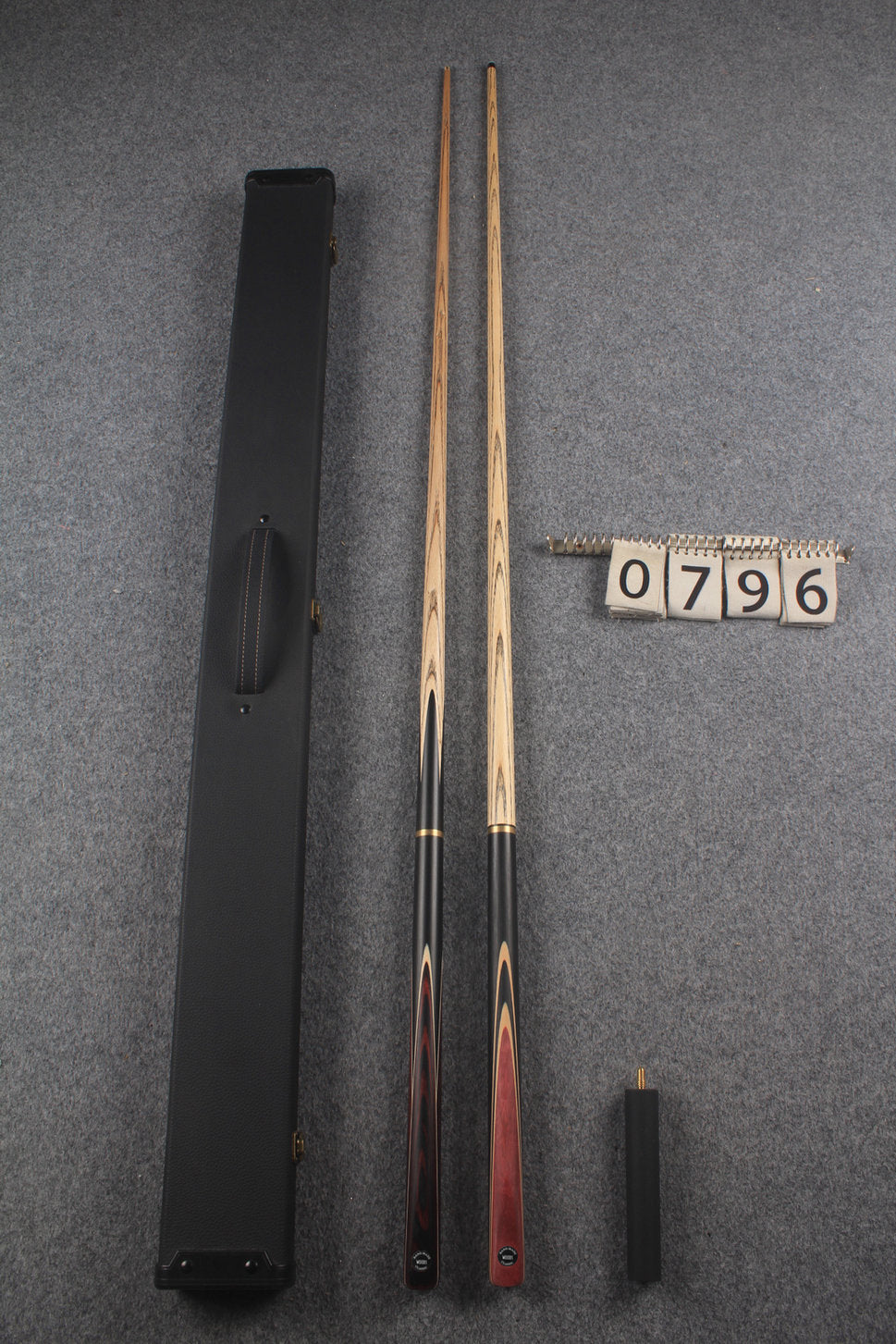 3/4 ASH english pool cue + break cue + case # 796