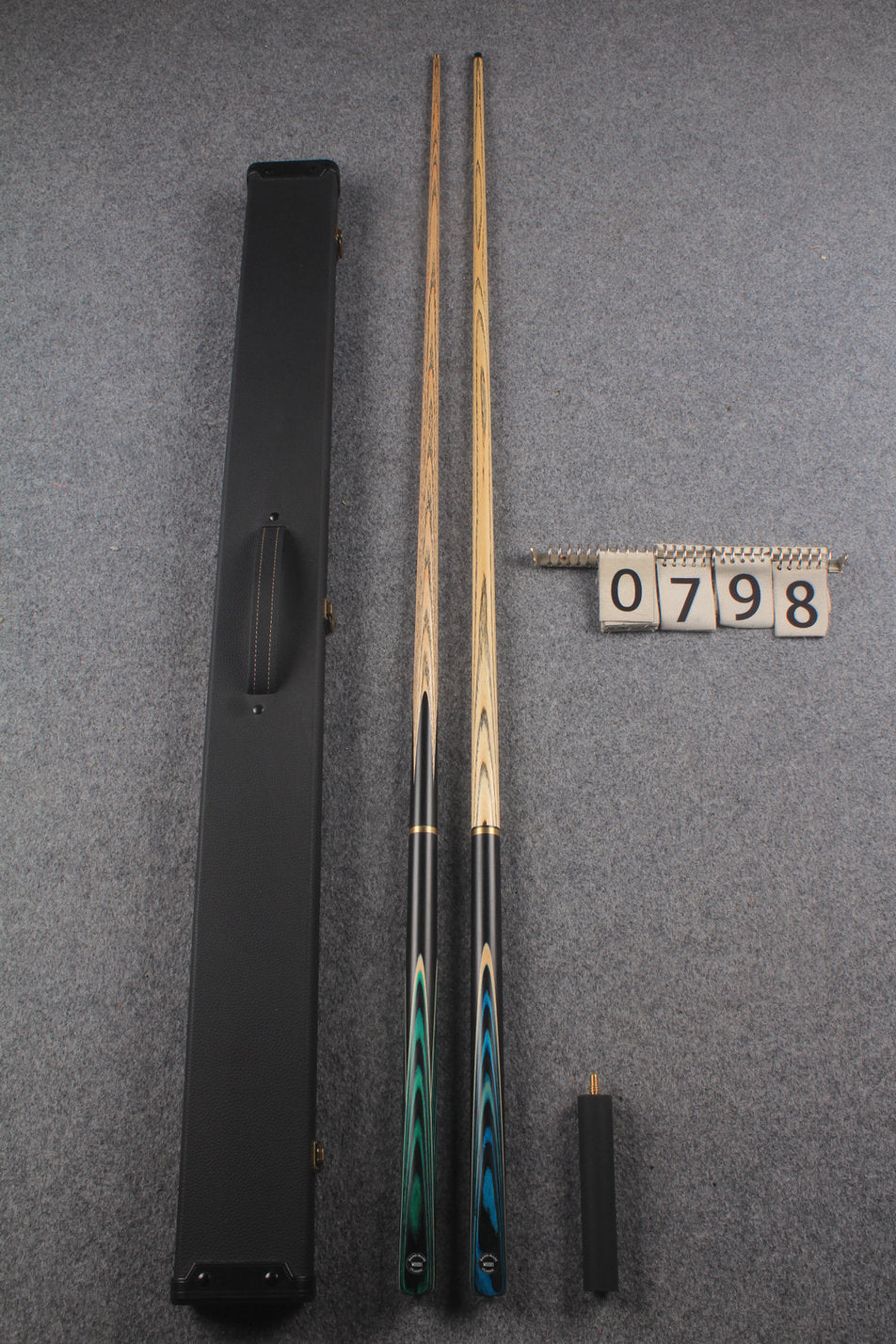 3/4 ASH english pool cue + break cue + case # 798
