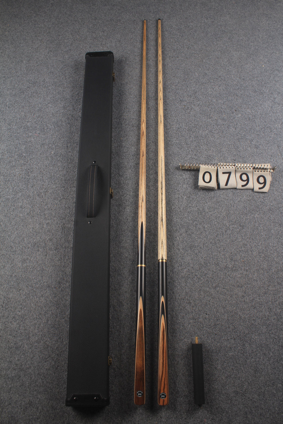3/4 ASH english pool cue + break cue + case # 799