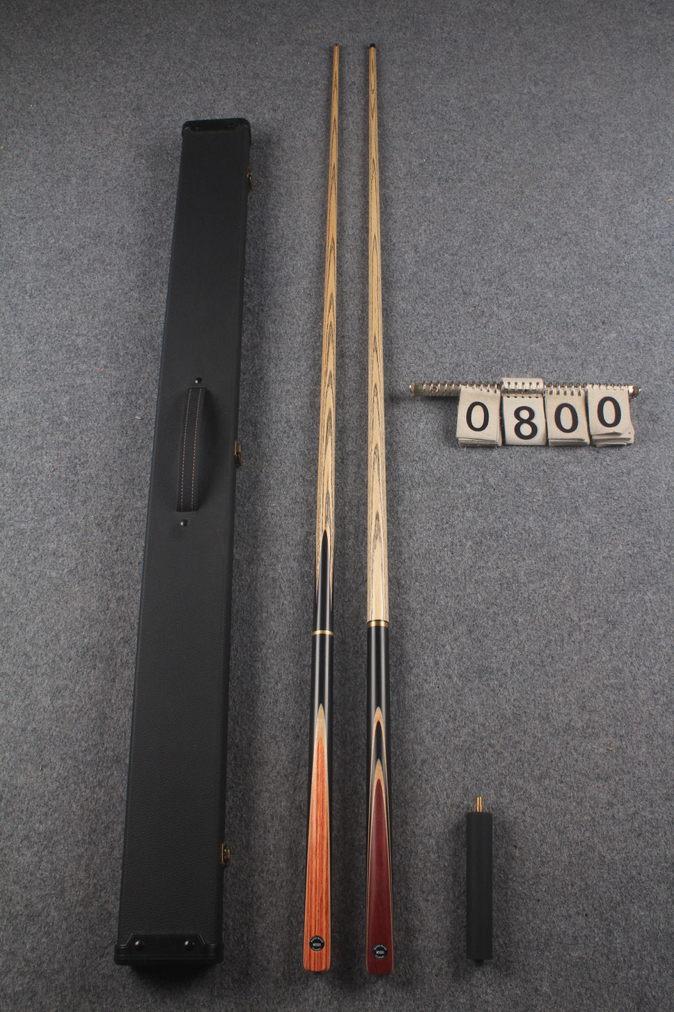 3/4 ASH english pool cue + break cue + case # 800