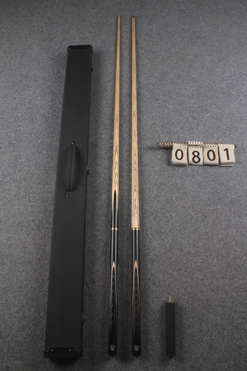 3/4 ASH english pool cue + break cue + case # 801