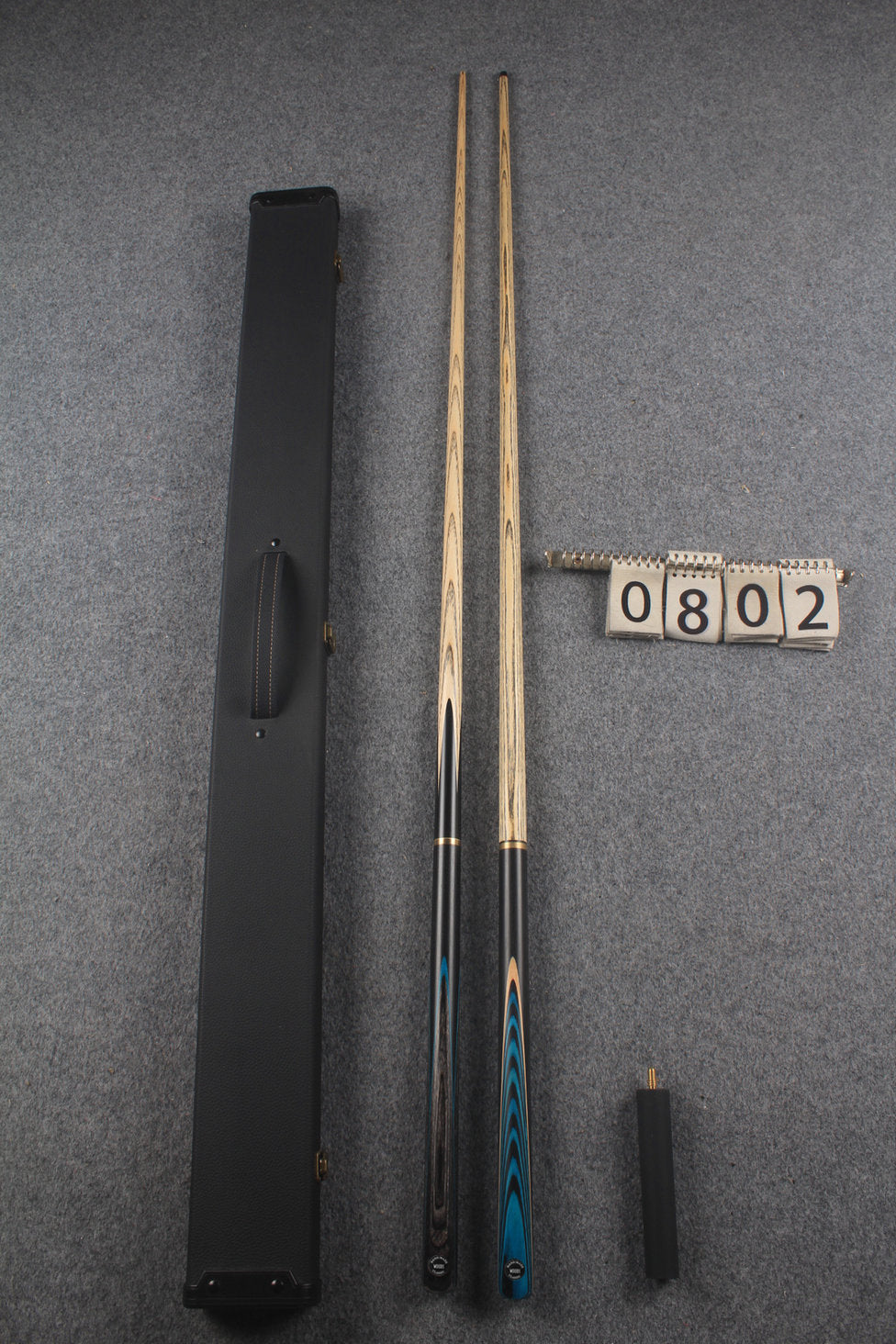 3/4 ASH english pool cue + break cue + case # 802