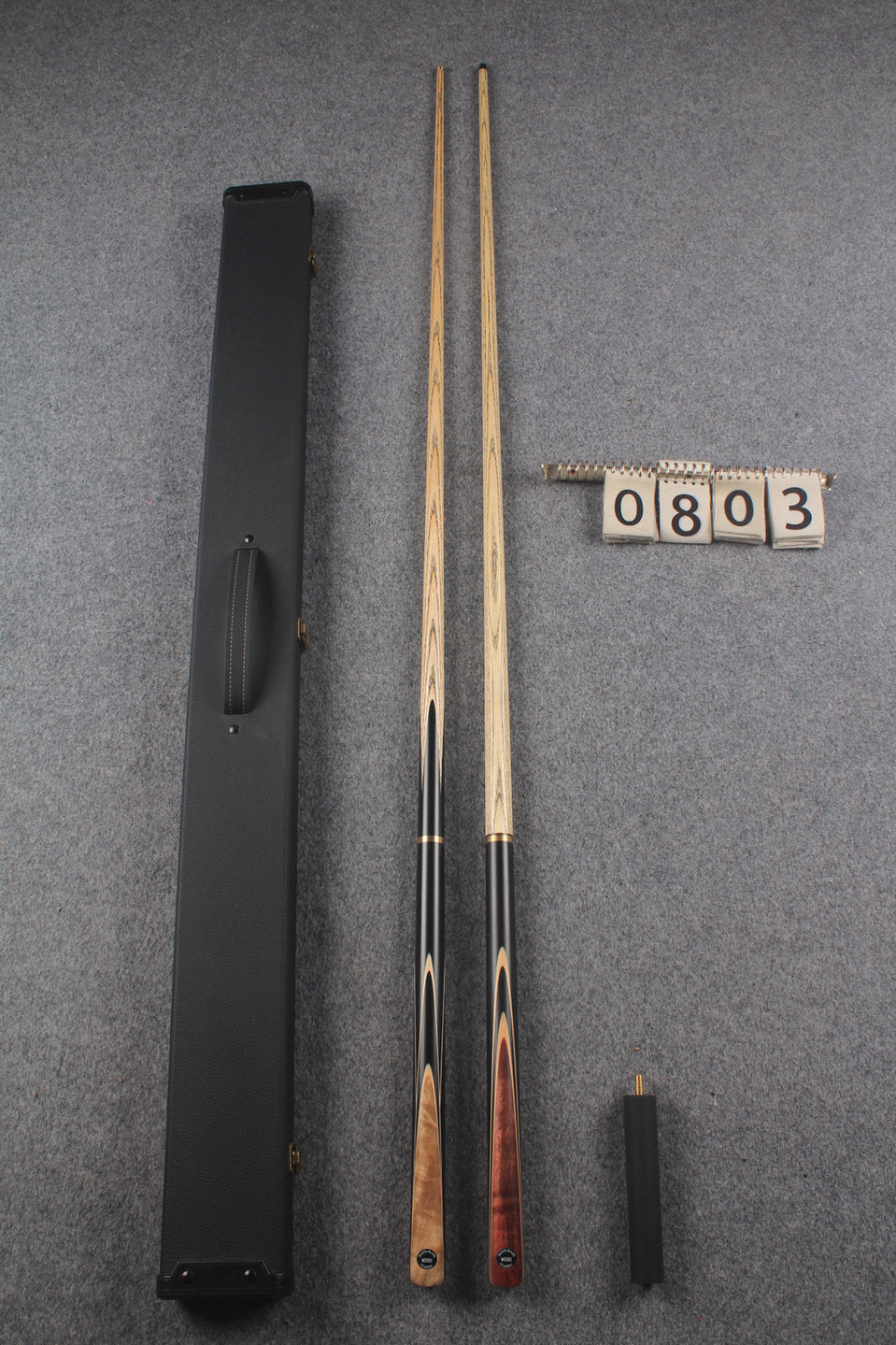 3/4 ASH english pool cue + break cue + case # 803