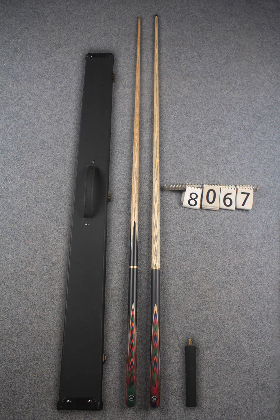 3/4 ASH english pool cue + break cue + case # 8067 WOODS CUES