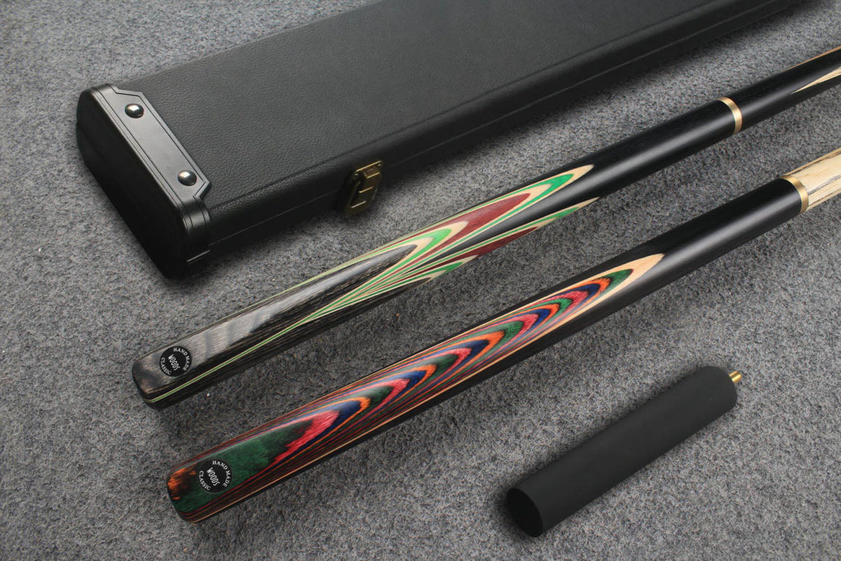 3/4 ASH english pool cue + break cue + case # 8068 WOODS CUES