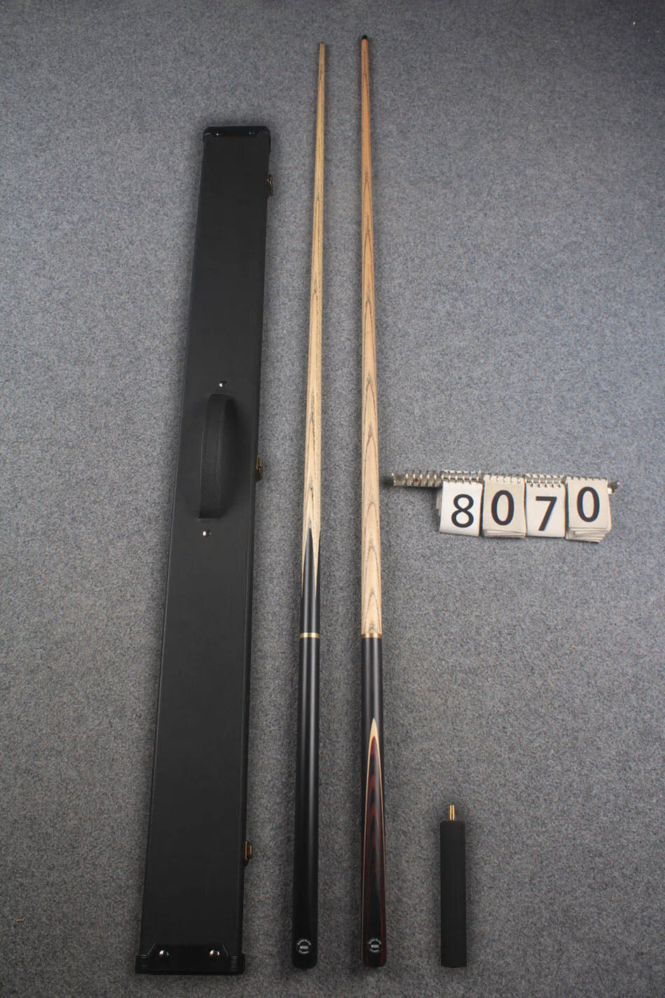 3/4 ASH english pool cue + break cue + case # 8070 WOODS CUES