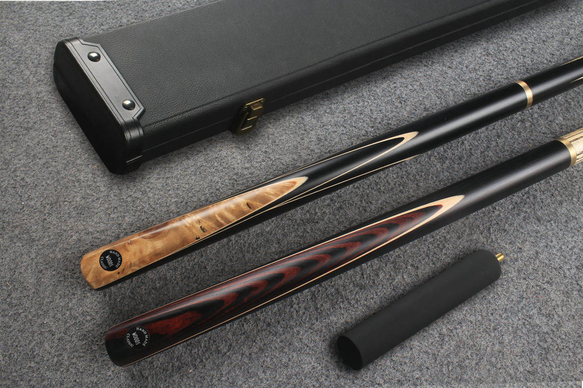 3/4 ASH english pool cue + break cue + case # 8071 WOODS CUES