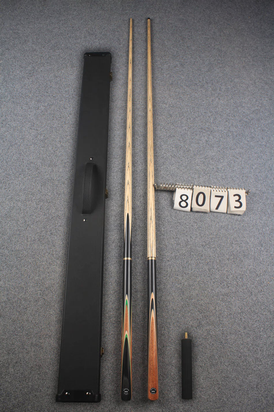 3/4 ASH english pool cue + break cue + case # 8073 WOODS CUES