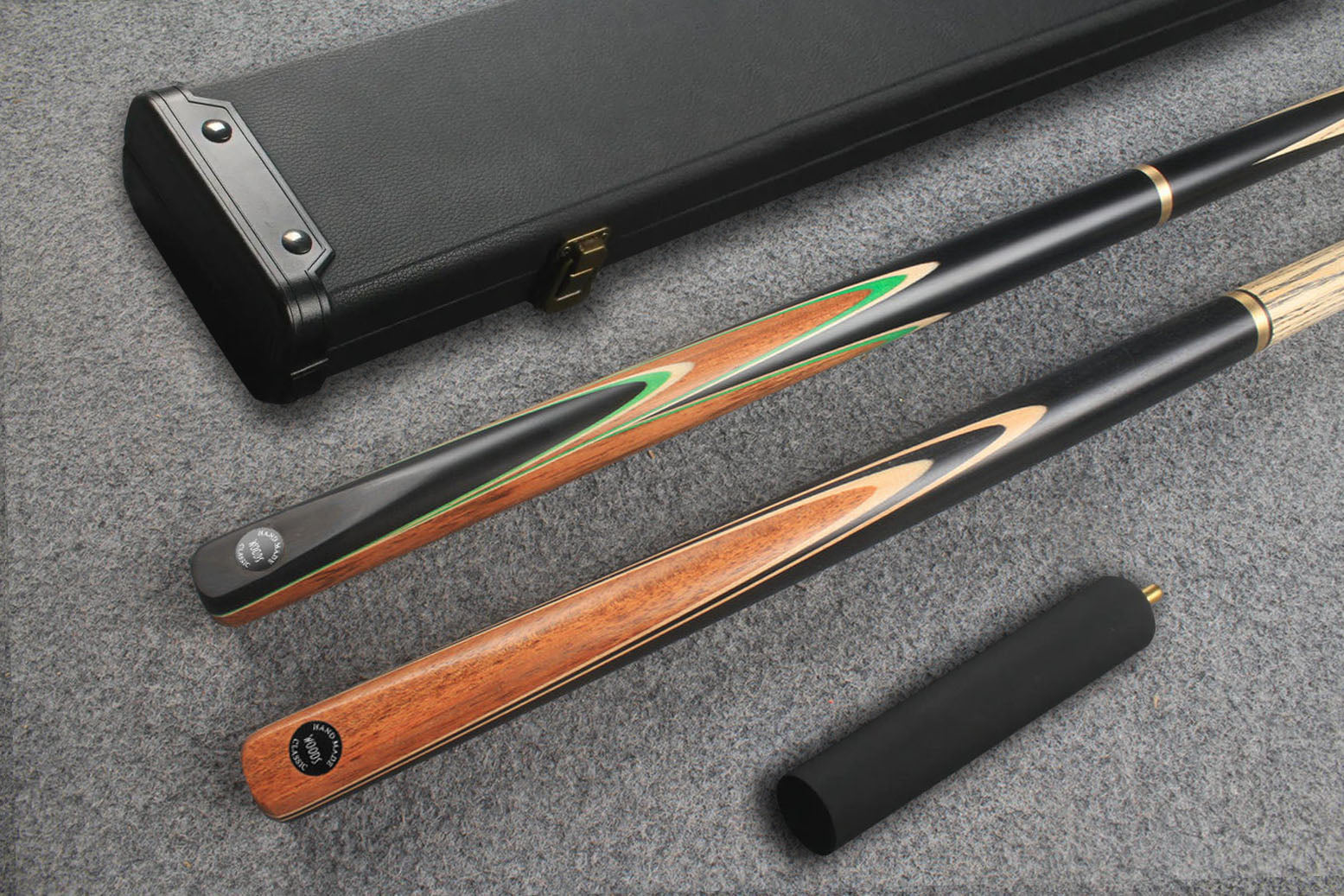 3/4 ASH english pool cue + break cue + case # 8073 WOODS CUES