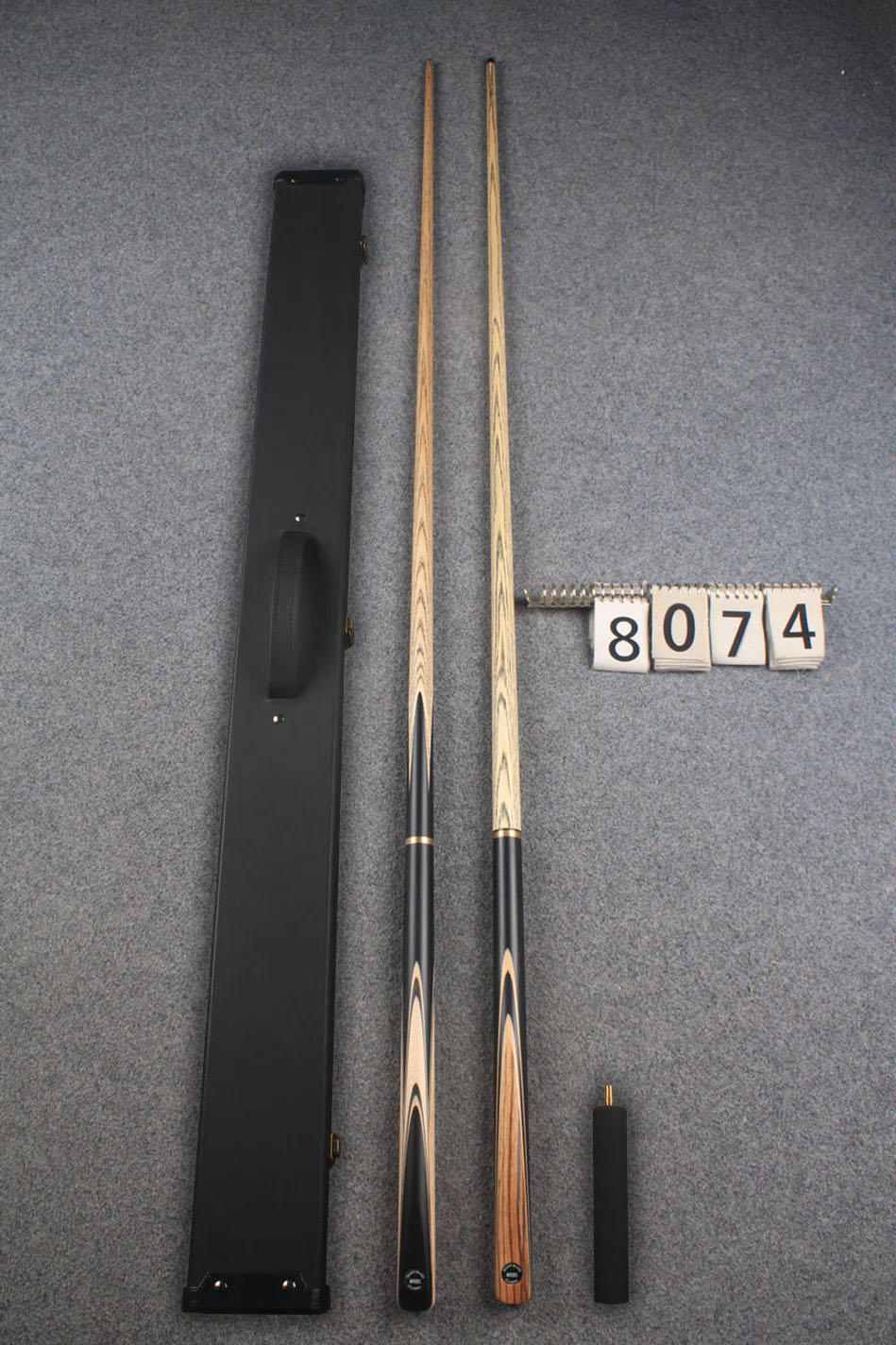 3/4 ASH english pool cue + break cue + case # 8074 WOODS CUES