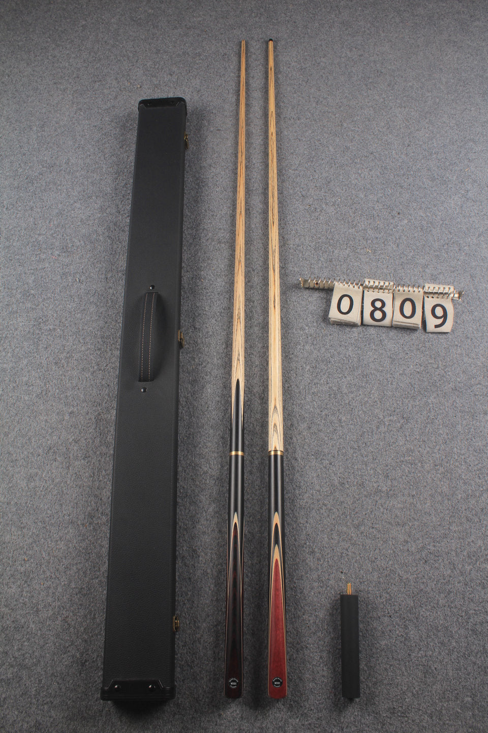 3/4 ASH english pool cue + break cue + case # 809