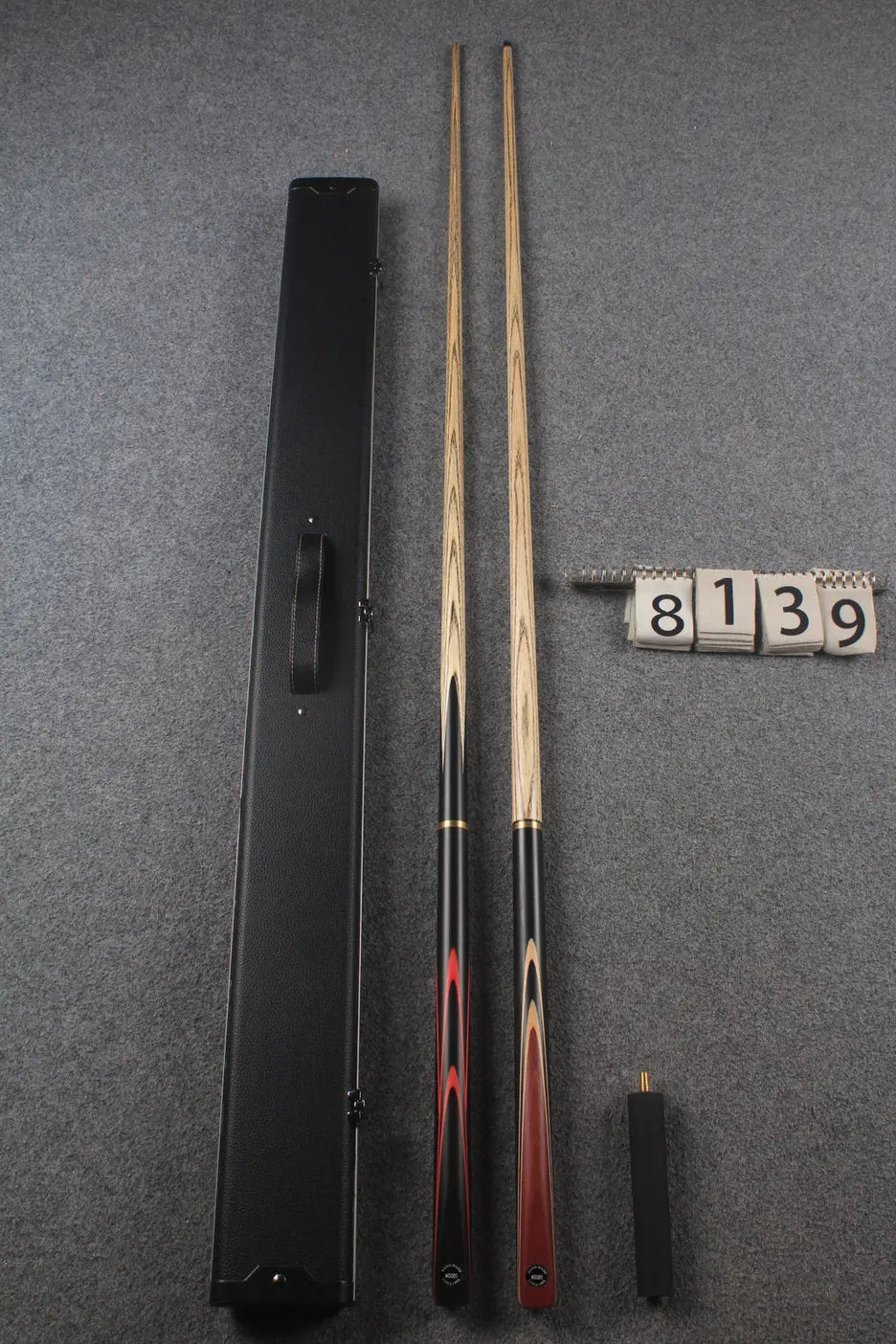 3/4 ASH english pool cue + break cue + case # 8139 WOODS CUES