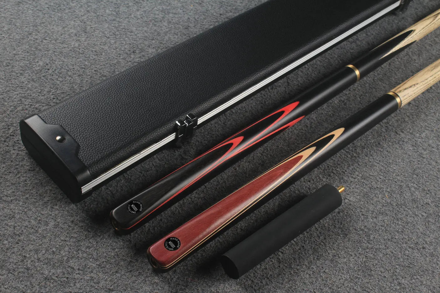 3/4 ASH english pool cue + break cue + case # 8139 WOODS CUES