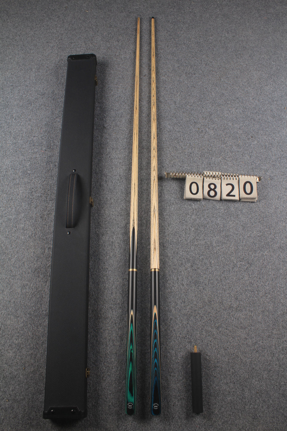 3/4 ASH english pool cue + break cue + case # 820
