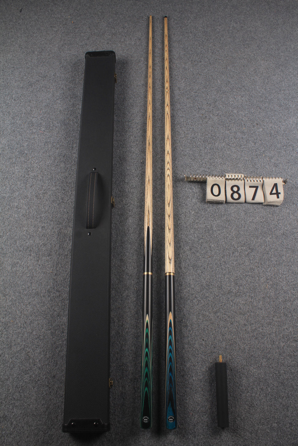 3/4 ASH english pool cue + break cue + case # 874