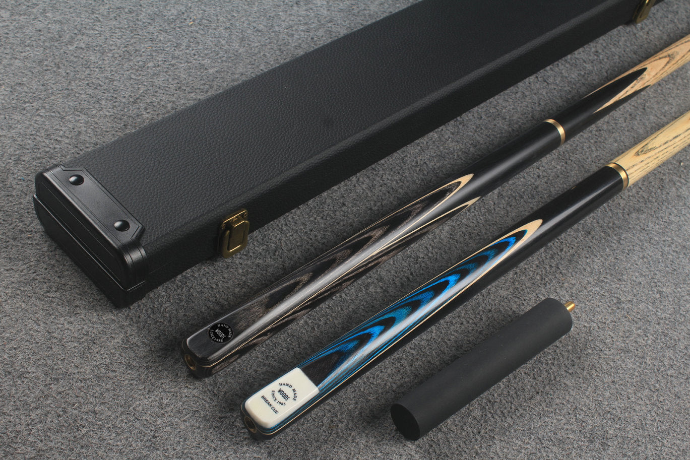 3/4 ASH english pool cue + break cue + case # 8794 WOODS CUES