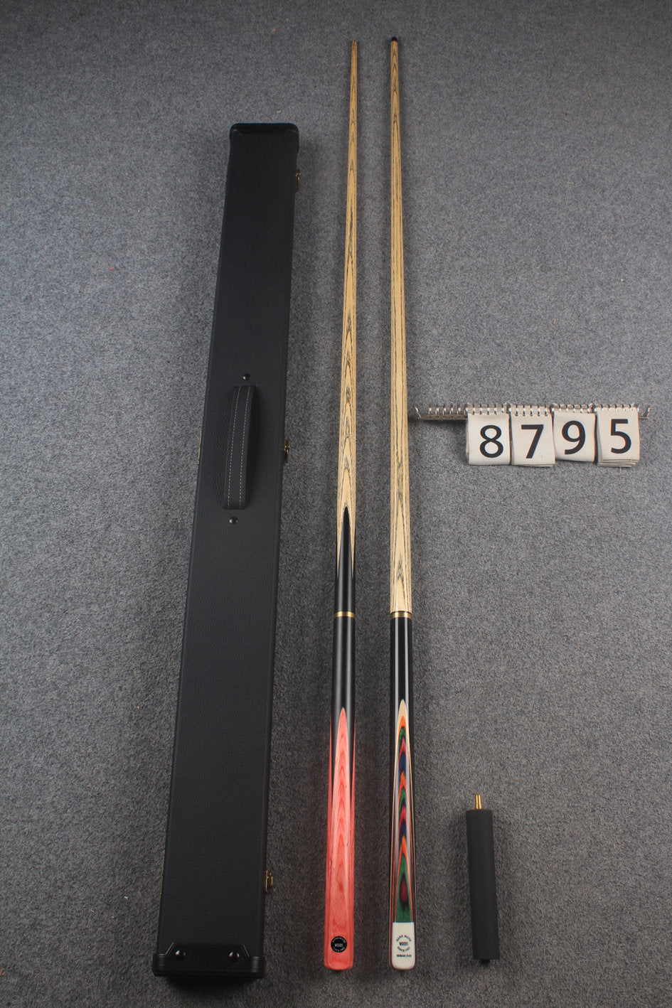 3/4 ASH english pool cue + break cue + case # 8795 WOODS CUES