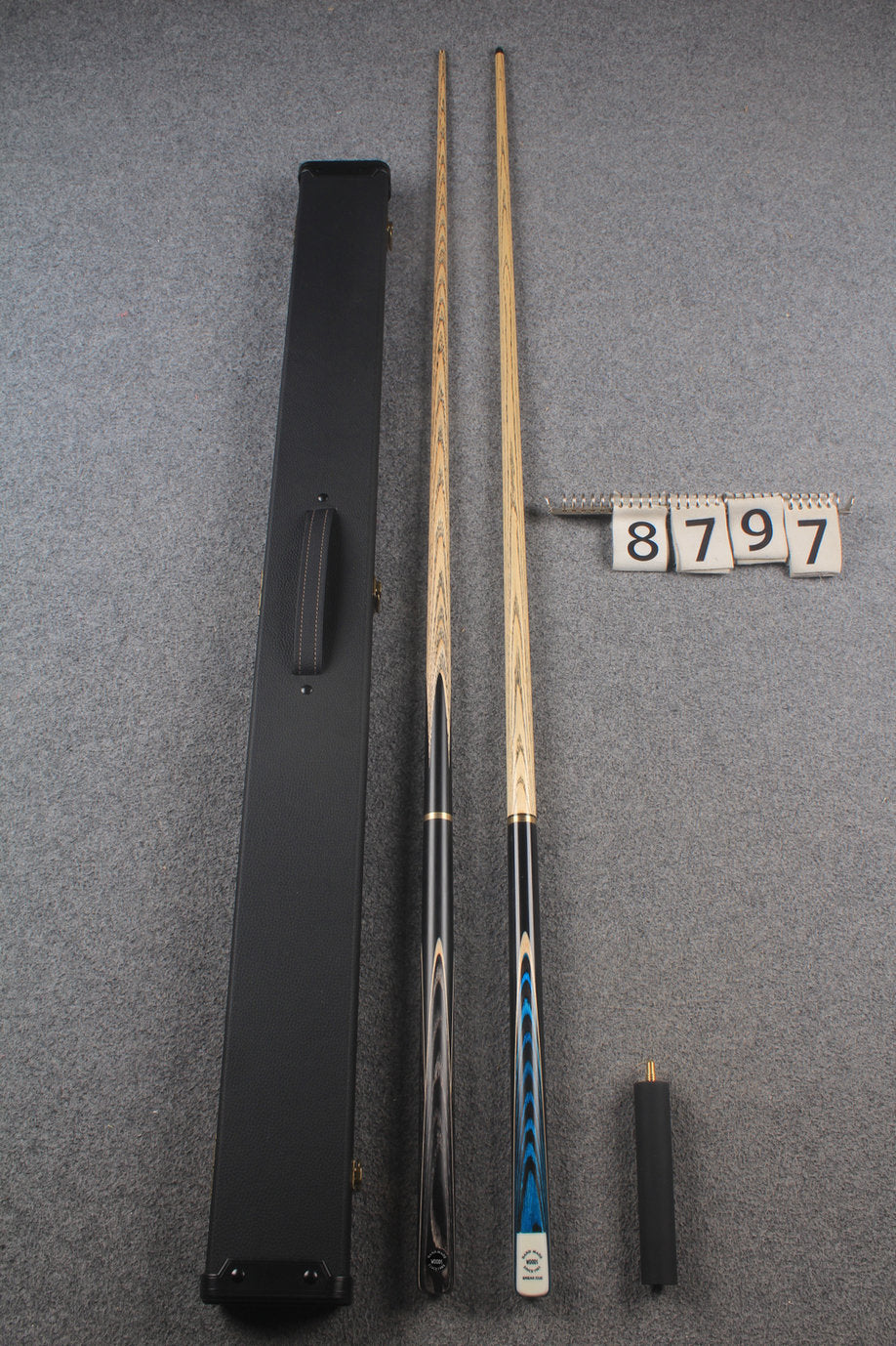 3/4 ASH english pool cue + break cue + case # 8797 WOODS CUES