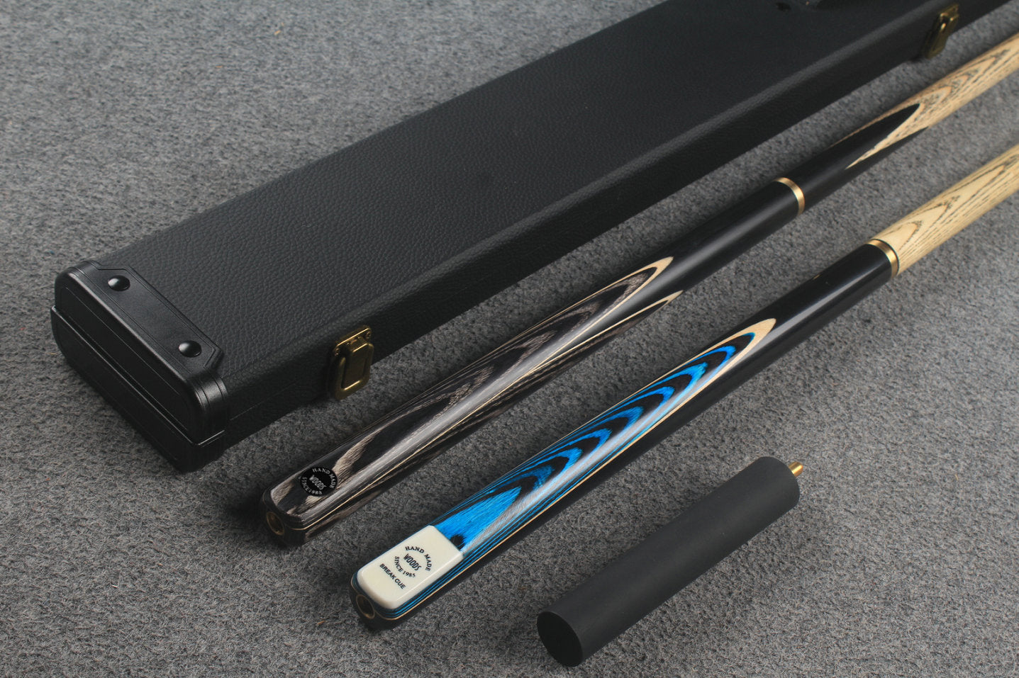 3/4 ASH english pool cue + break cue + case # 8797 WOODS CUES