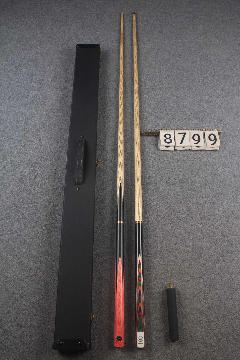3/4 ASH english pool cue + break cue + case # 8799