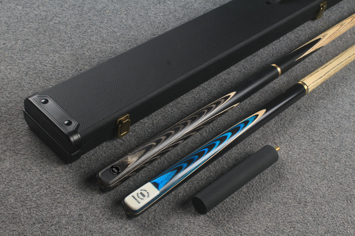 3/4 ASH english pool cue + break cue + case # 8800 WOODS CUES