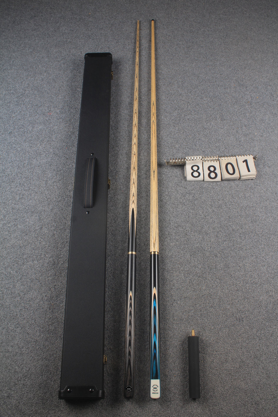 3/4 ASH english pool cue + break cue + case # 8801 WOODS CUES