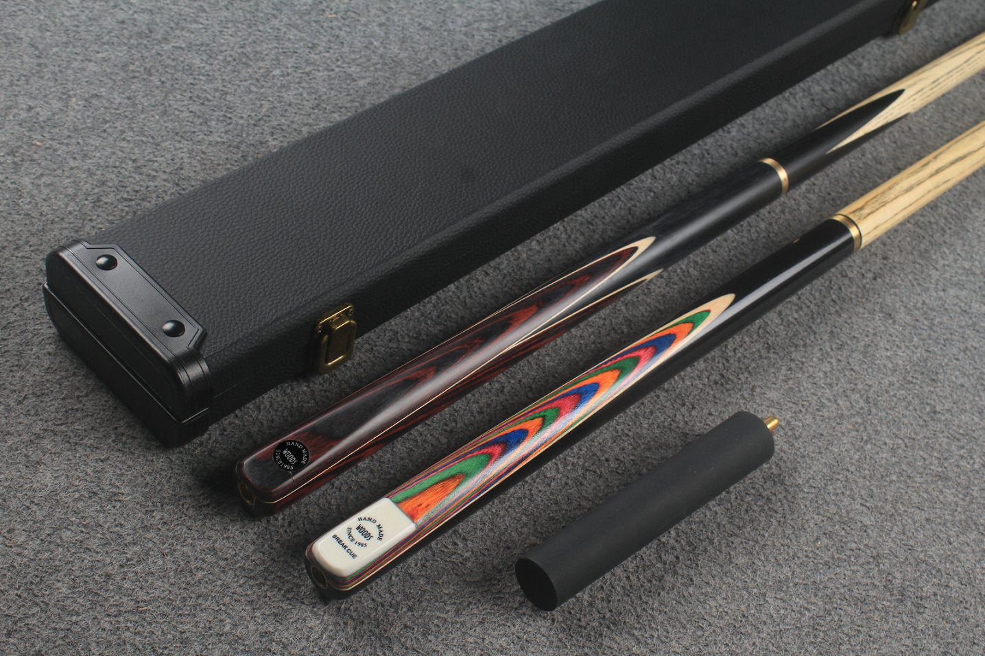 3/4 ASH english pool cue + break cue + case # 8803 WOODS CUES