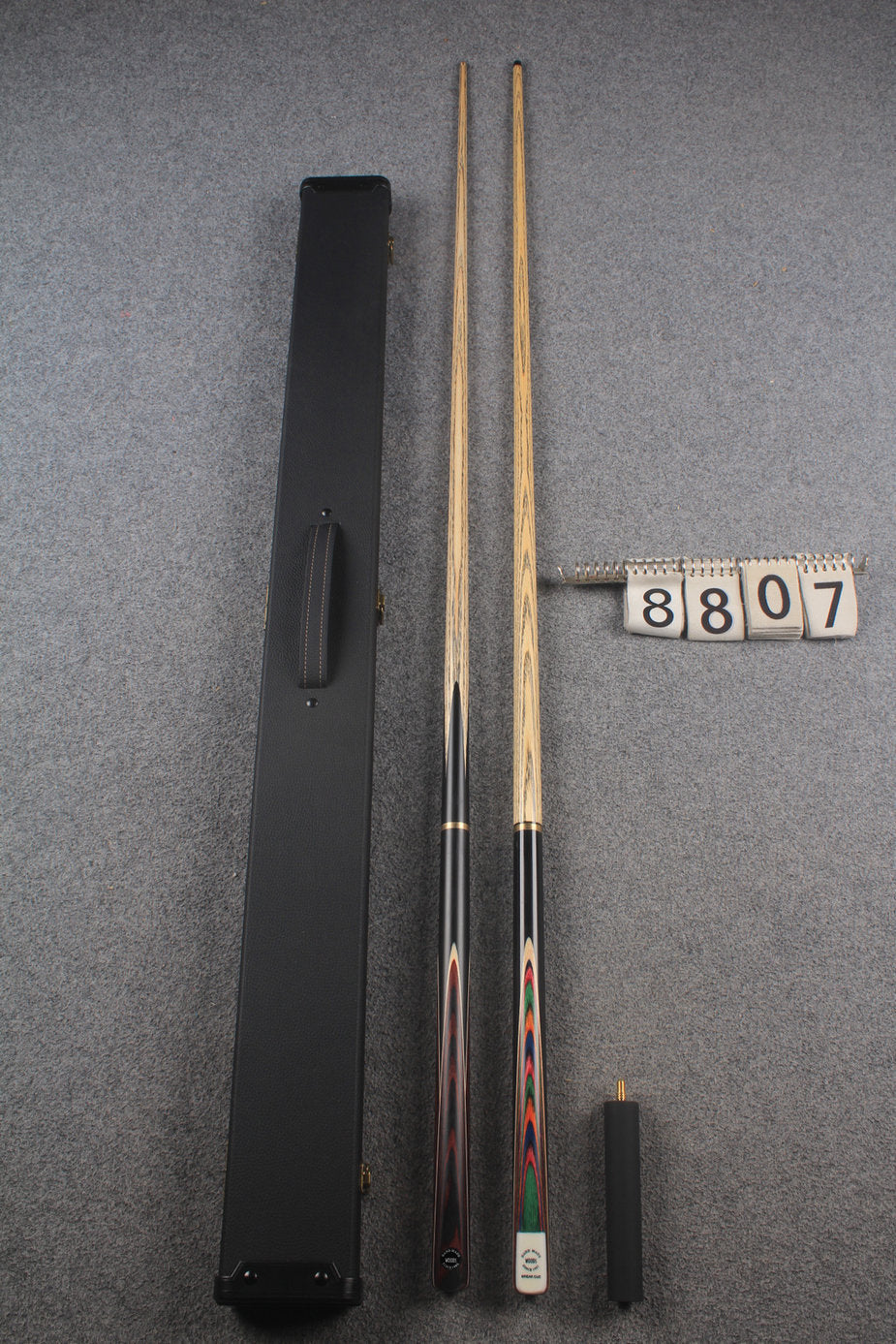3/4 ASH english pool cue + break cue + case # 8807 WOODS CUES