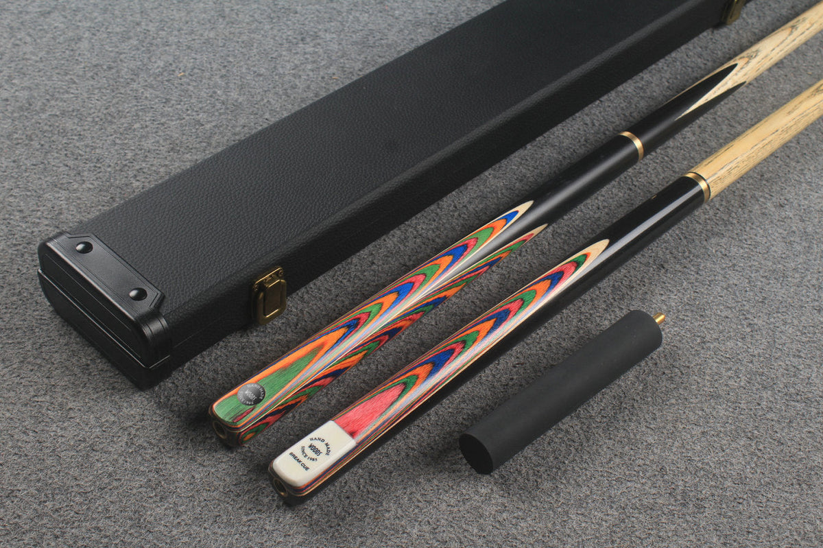 3/4 ASH english pool cue + break cue + case # 8810 WOODS CUES