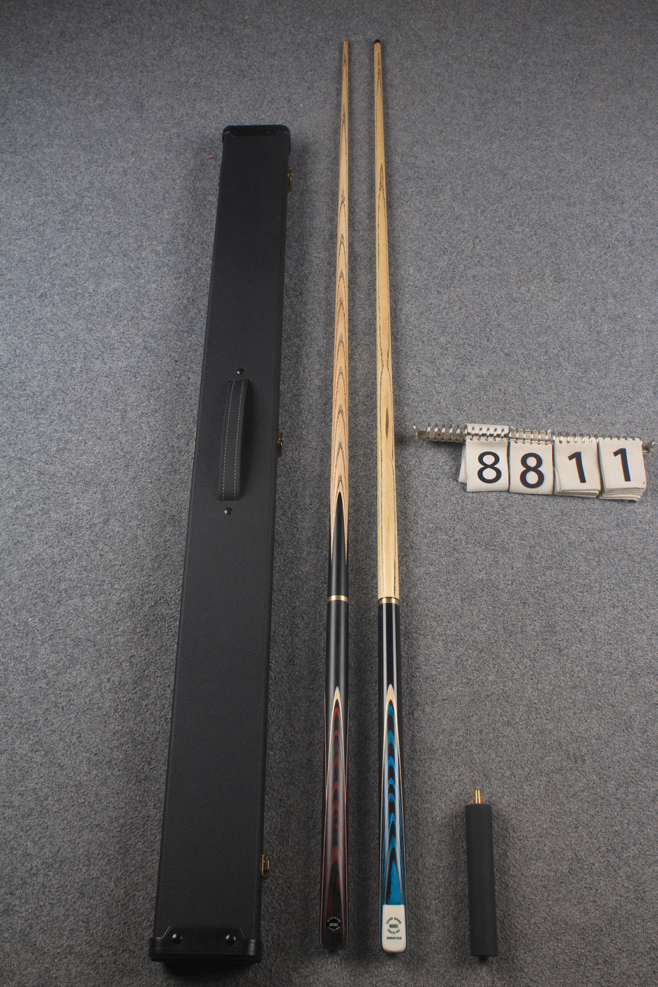 3/4 ASH english pool cue + break cue + case # 8811 WOODS CUES