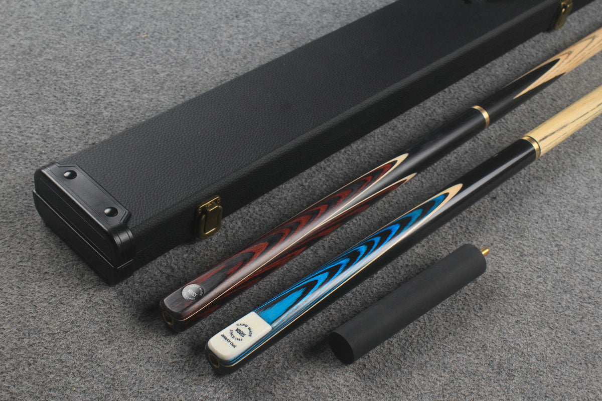 3/4 ASH english pool cue + break cue + case # 8811 WOODS CUES