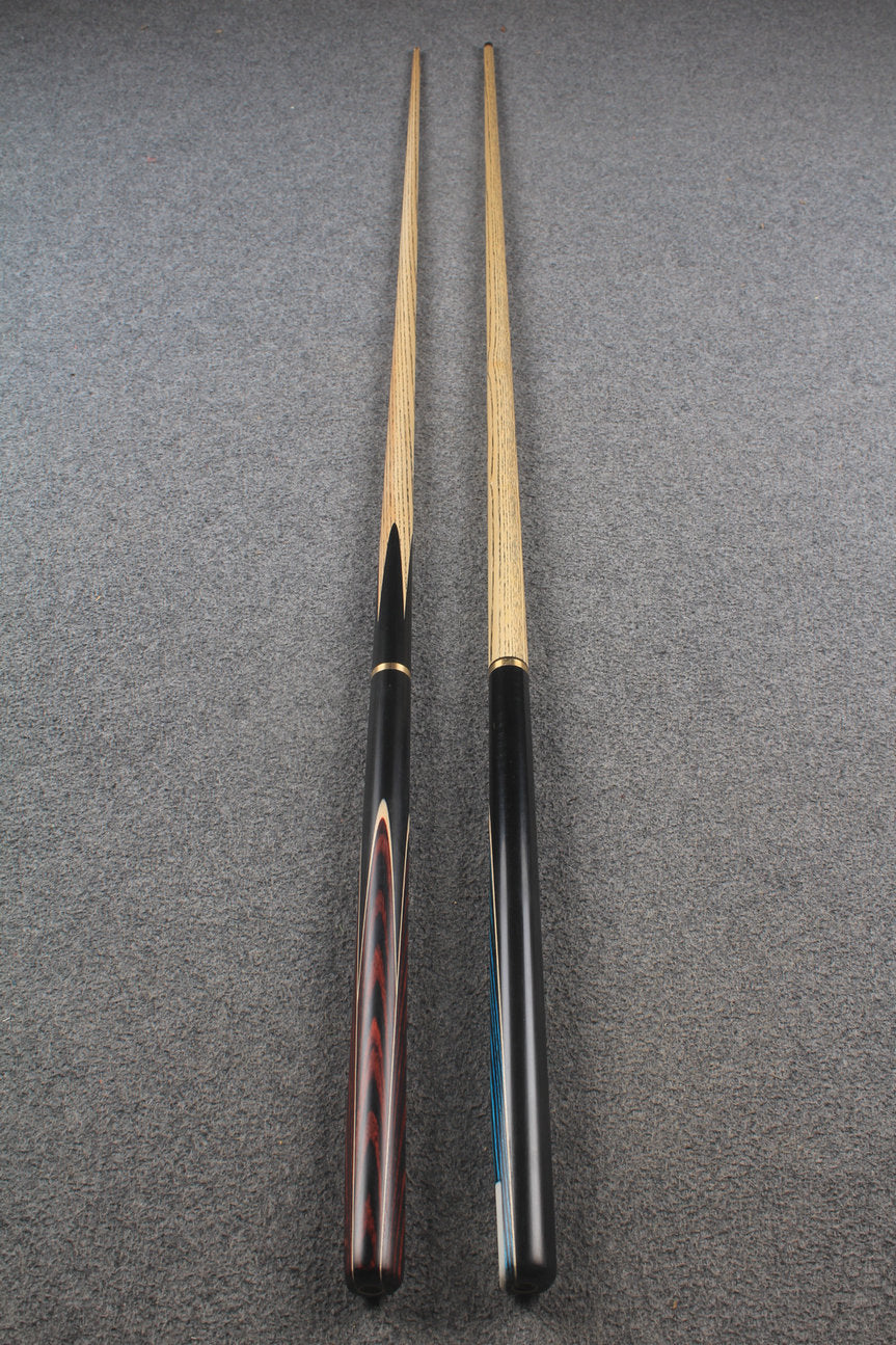 3/4 ASH english pool cue + break cue + case # 8811 WOODS CUES