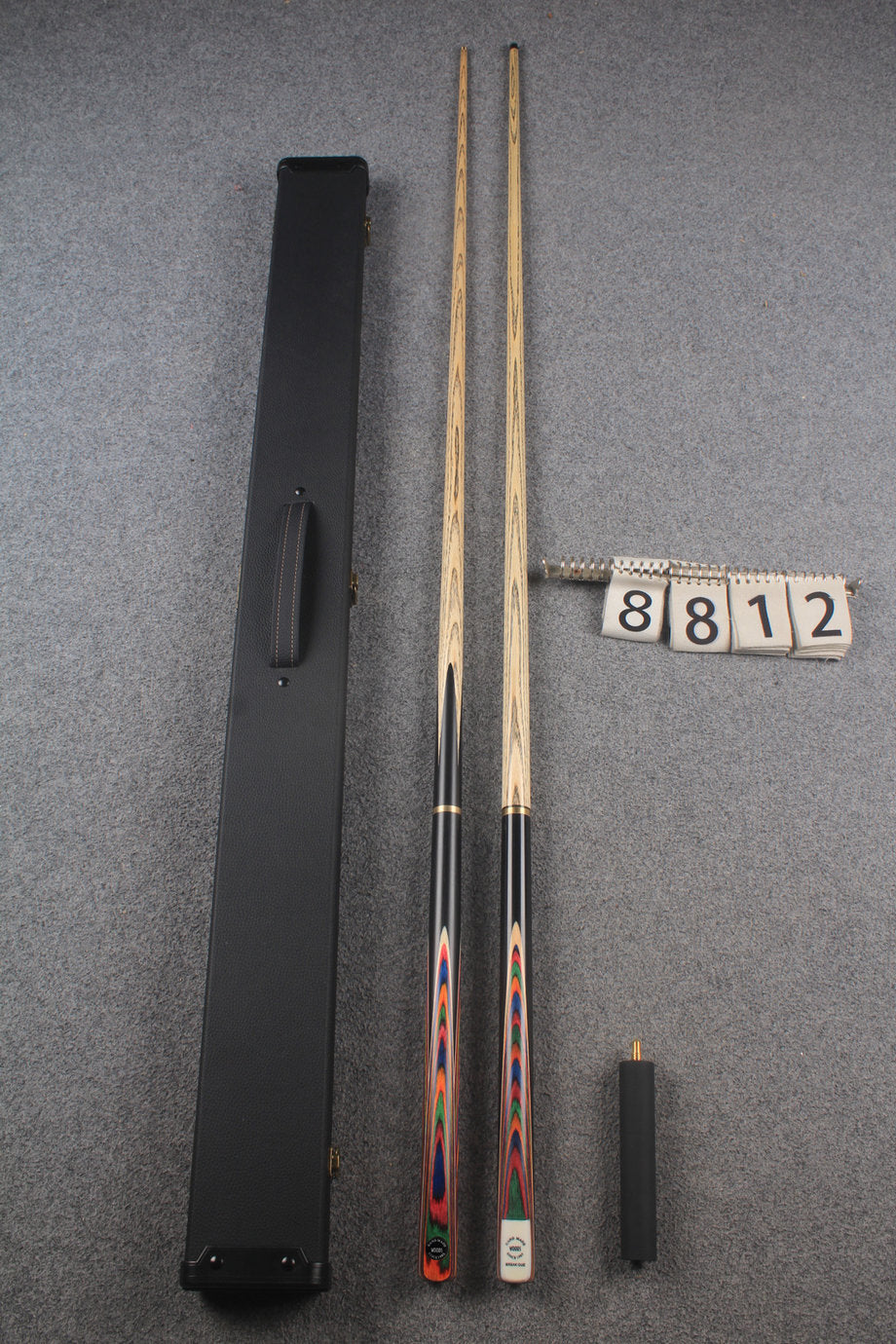 3/4 ASH english pool cue + break cue + case # 8812 WOODS CUES