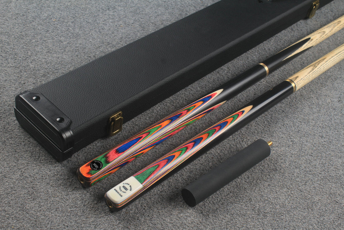 3/4 ASH english pool cue + break cue + case # 8812 WOODS CUES
