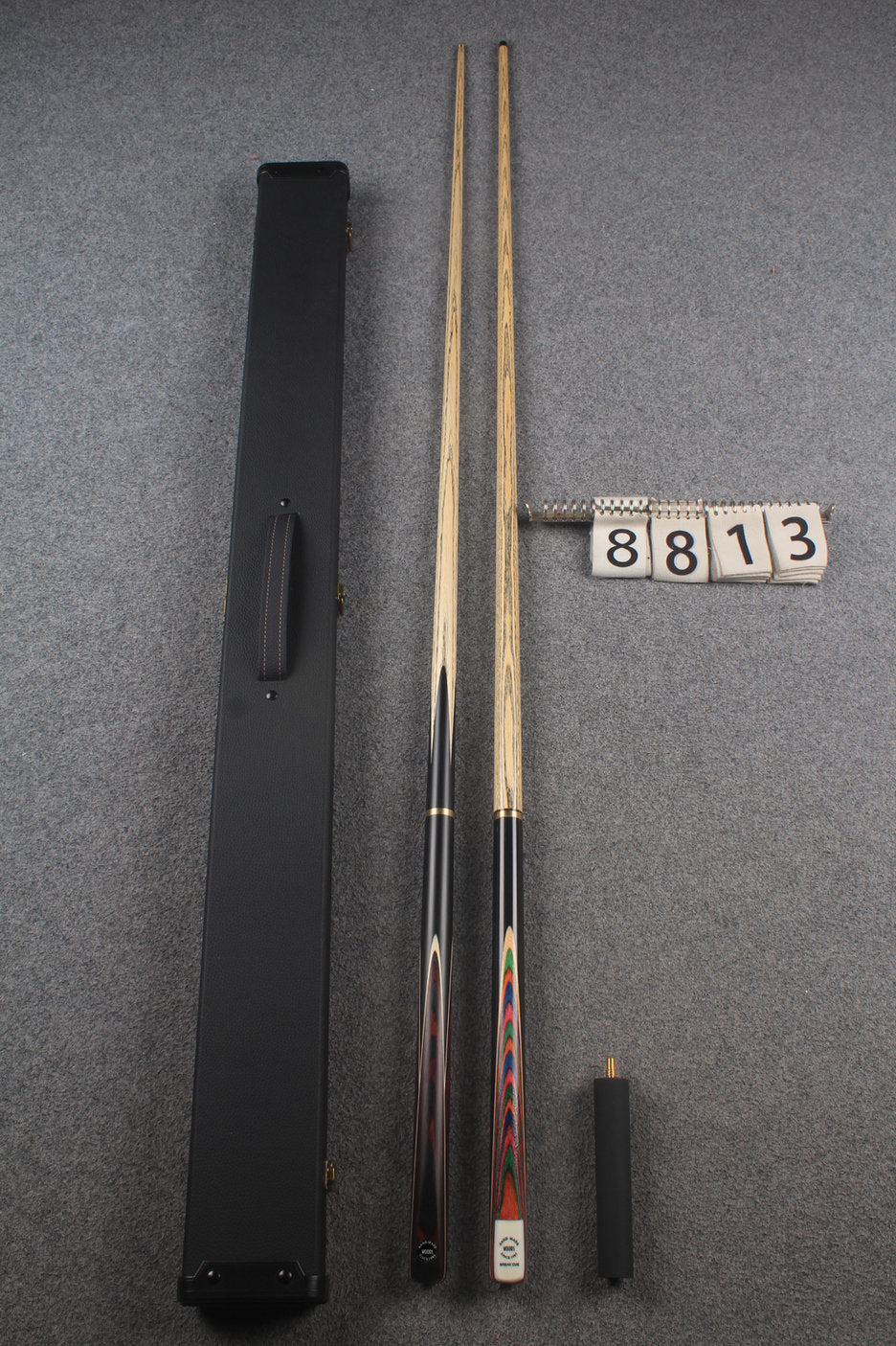 3/4 ASH english pool cue + break cue + case # 8813 WOODS CUES