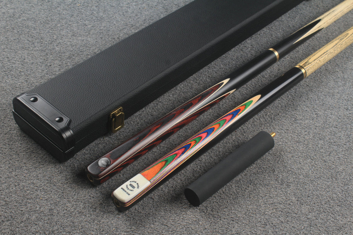 3/4 ASH english pool cue + break cue + case # 8813 WOODS CUES