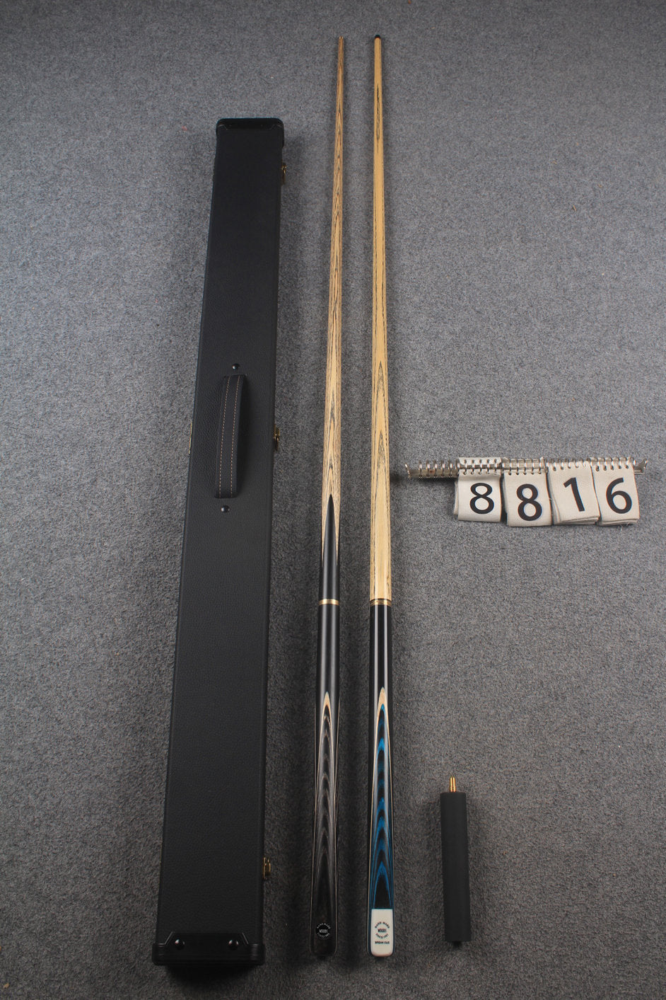 3/4 ASH english pool cue + break cue + case # 8816 WOODS CUES
