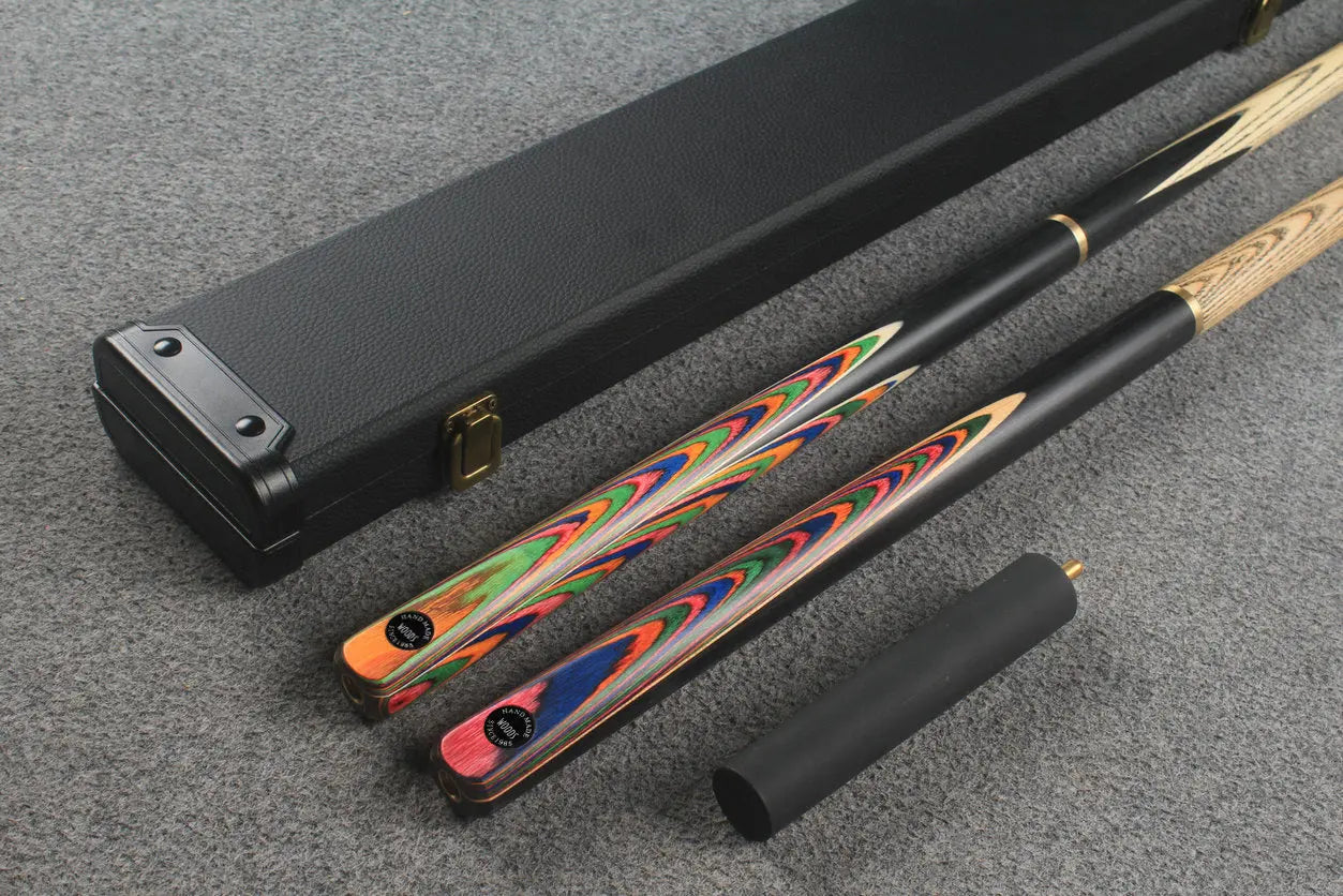 3/4 ASH english pool cue + break cue + case # 8828 - WOODS CUES