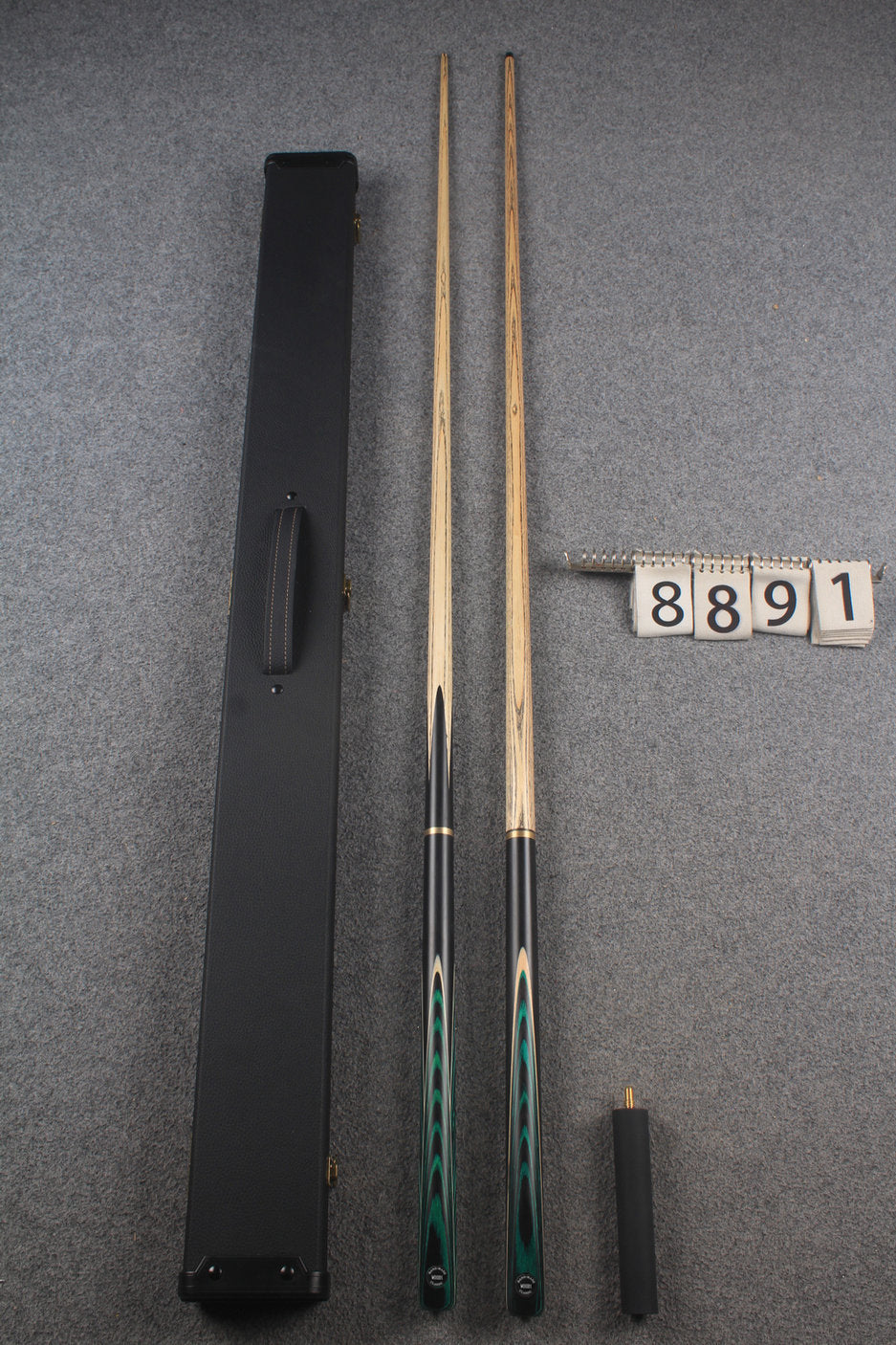 3/4 ASH english pool cue + break cue + case # 8891