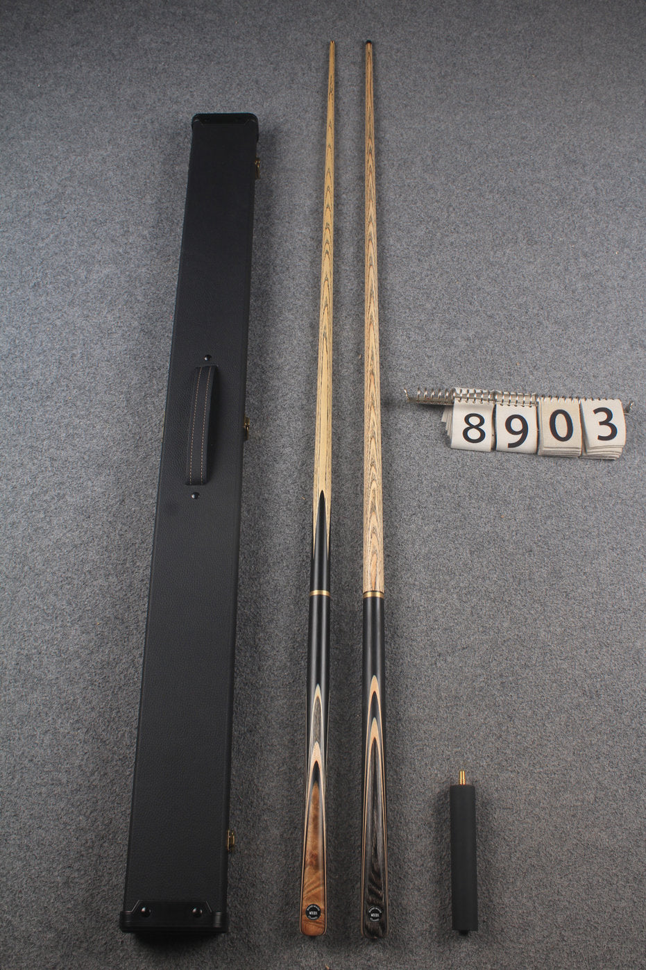 3/4 ASH english pool cue + break cue + case # 8903