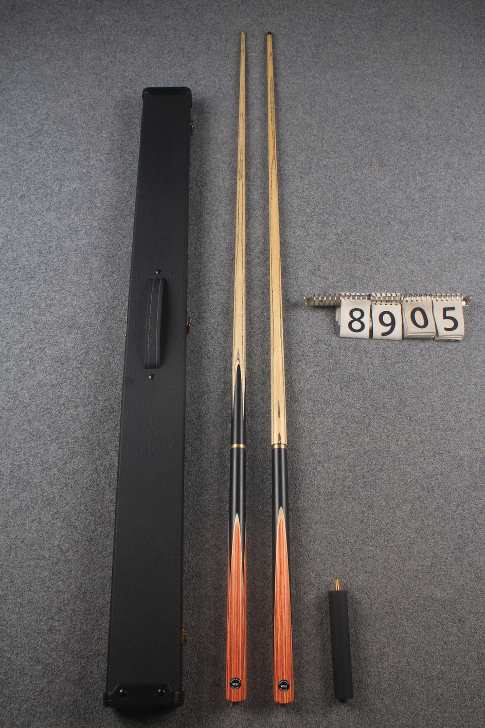 3/4 ASH english pool cue + break cue + case # 8905