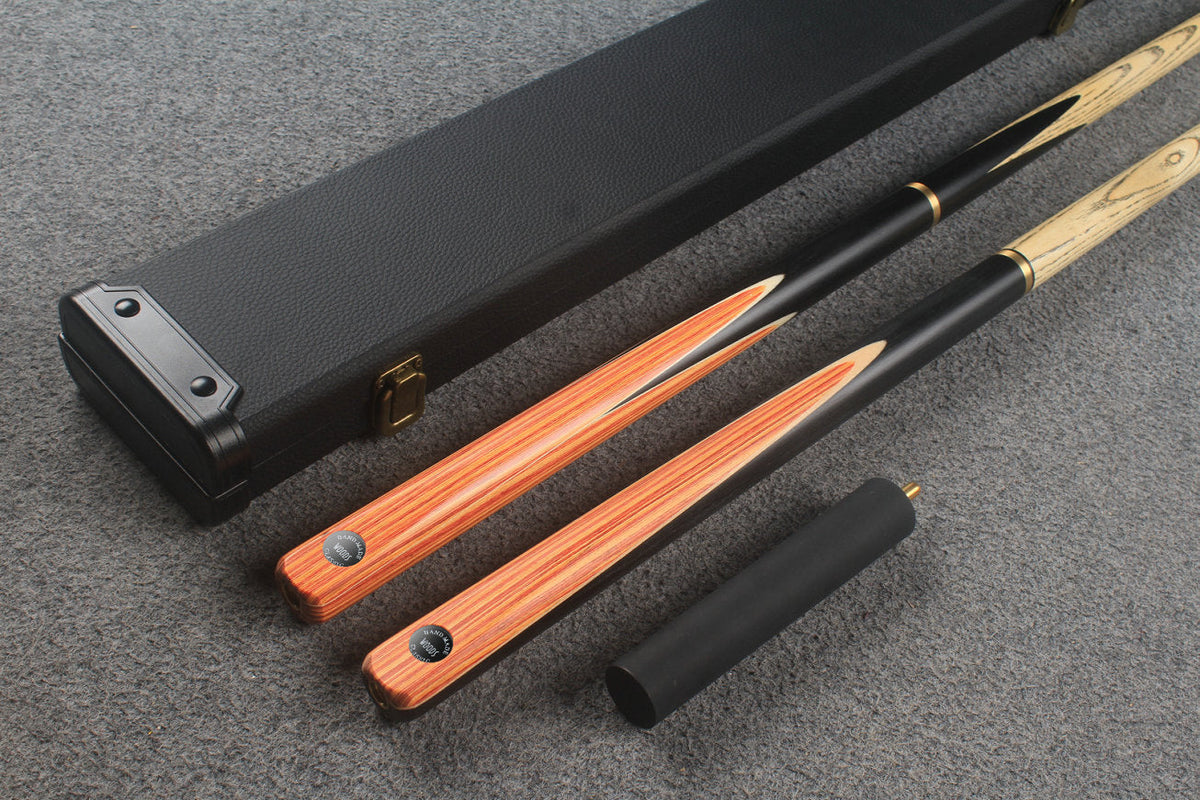 3/4 ASH english pool cue + break cue + case # 8907 WOODS CUES