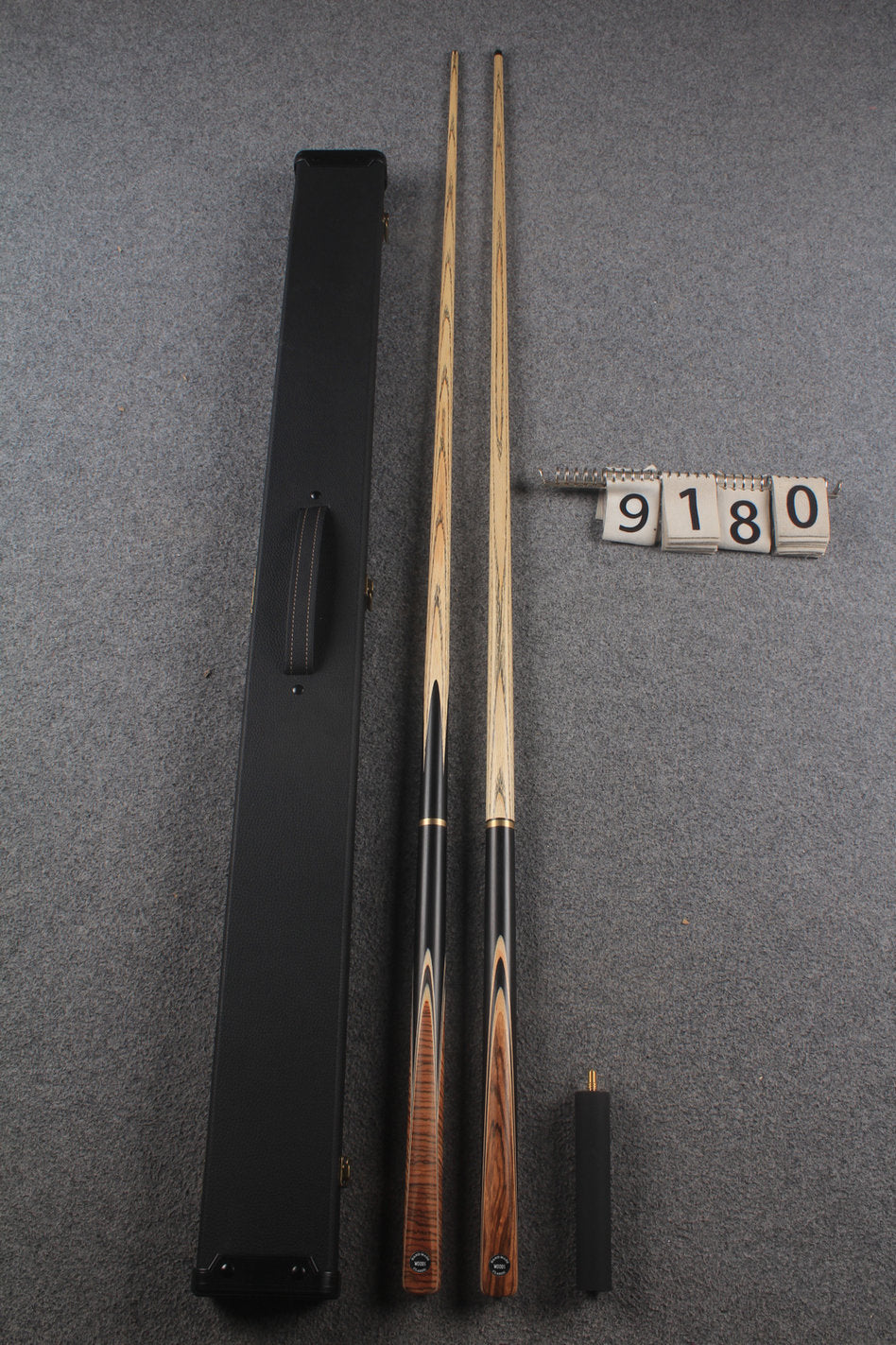 3/4 ASH english pool cue + break cue + case # 9180