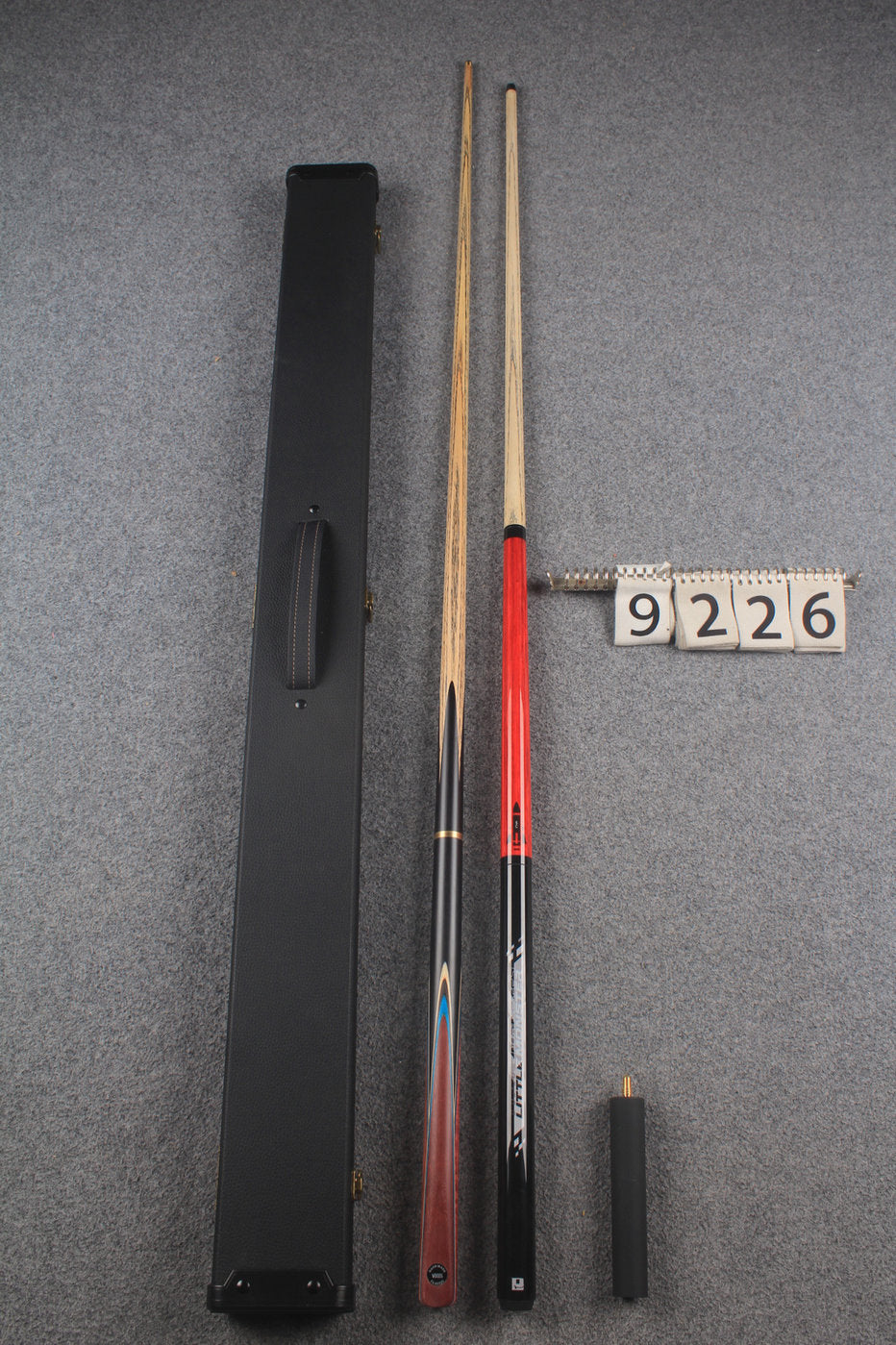 3/4 ASH chinese 8 ball pool cue + 1/2 break cue + case # 9226 WOODS CUES