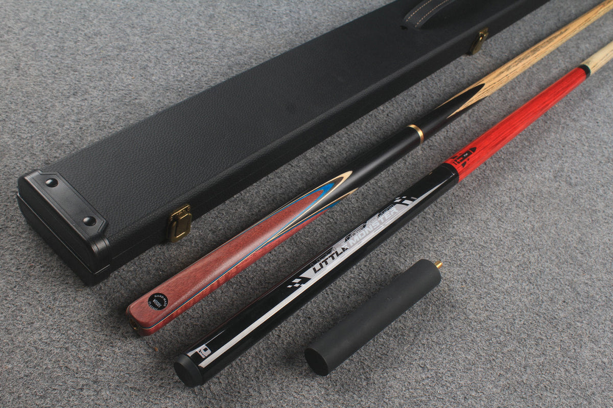 3/4 ASH chinese 8 ball pool cue + 1/2 break cue + case # 9226 WOODS CUES
