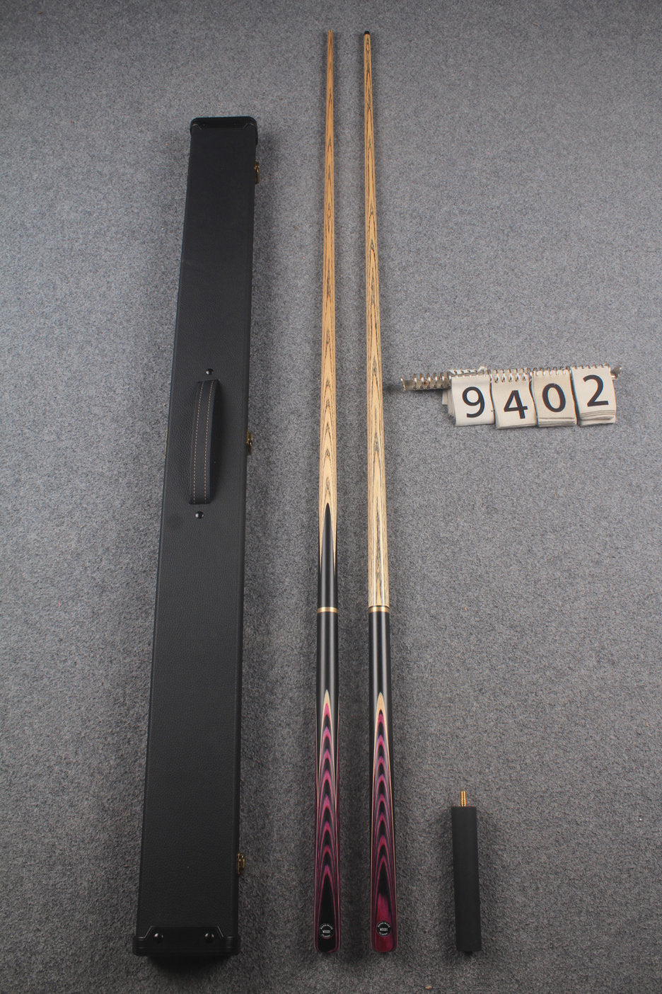 3/4 ASH english pool cue + break cue + case # 9402