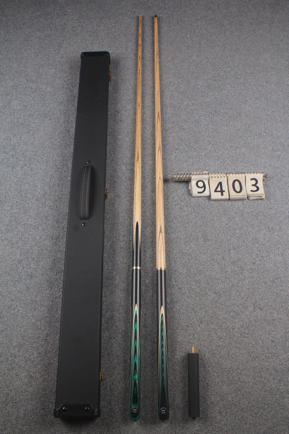3/4 ASH english pool cue + break cue + case # 9403