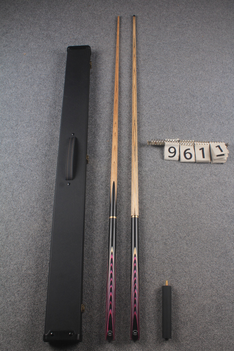 3/4 ASH english pool cue + break cue + case # 9611