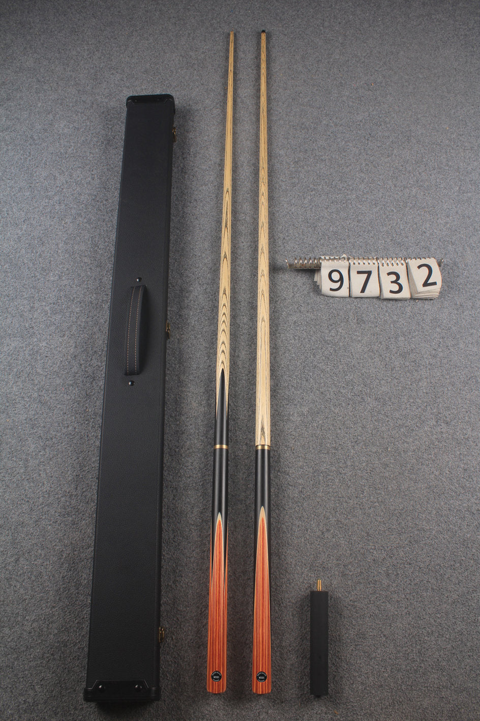 3/4 ASH english pool cue + break cue + case # 9732